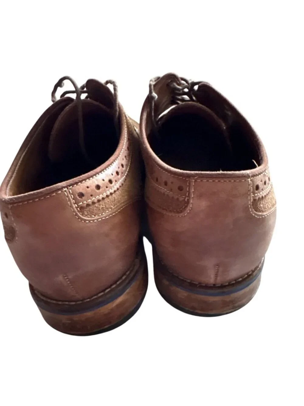 Johnston & Murphy Mens Brown Suede & Leather Wingtip Brogues Size 9
